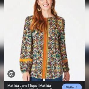 Matilda Jane Women's Floral Blouse - Yellow and Blue